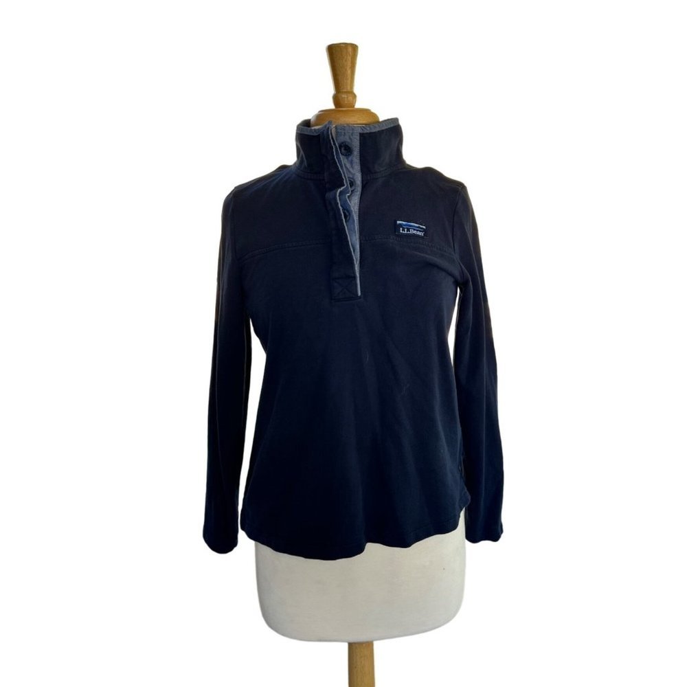L.L.Bean quarter button long sleeve shirt size S petite